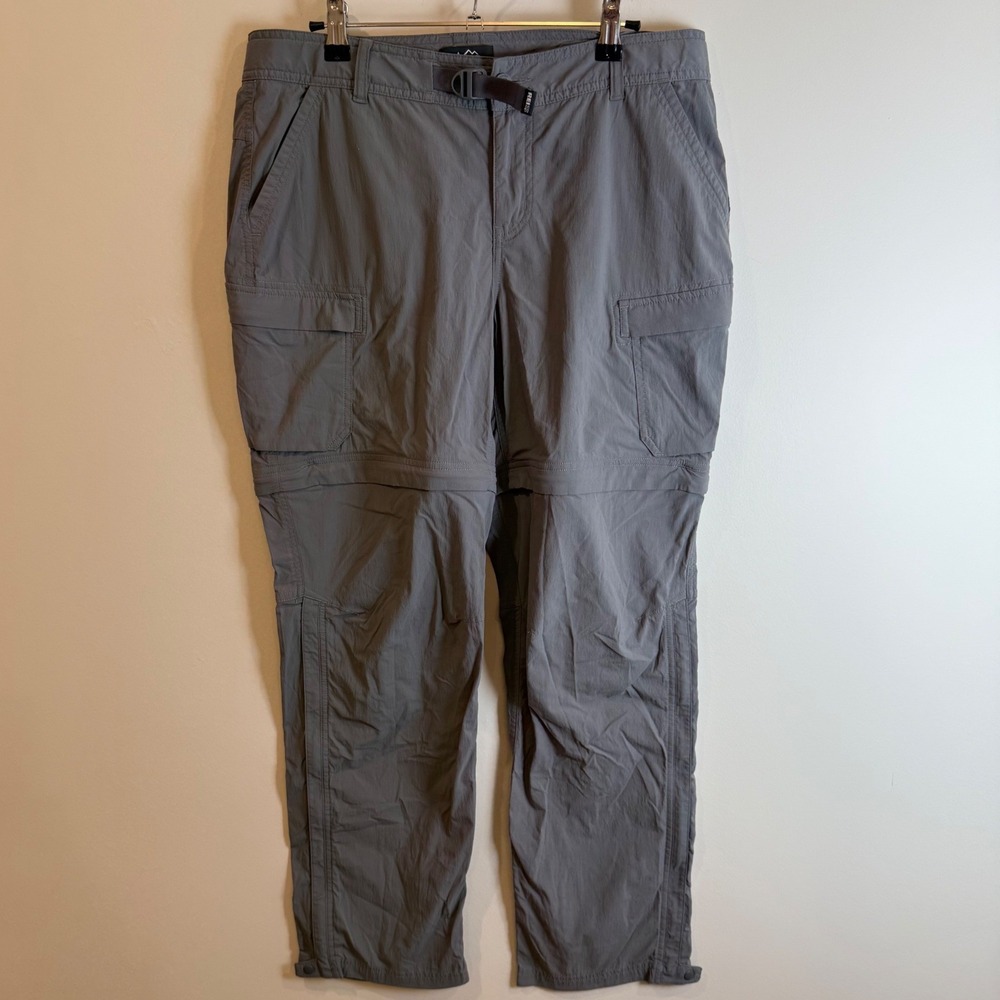 REI Co Op Mens Convertible Hiking Pants Zip Off Cargo Gray Relaxed Fit Size XL